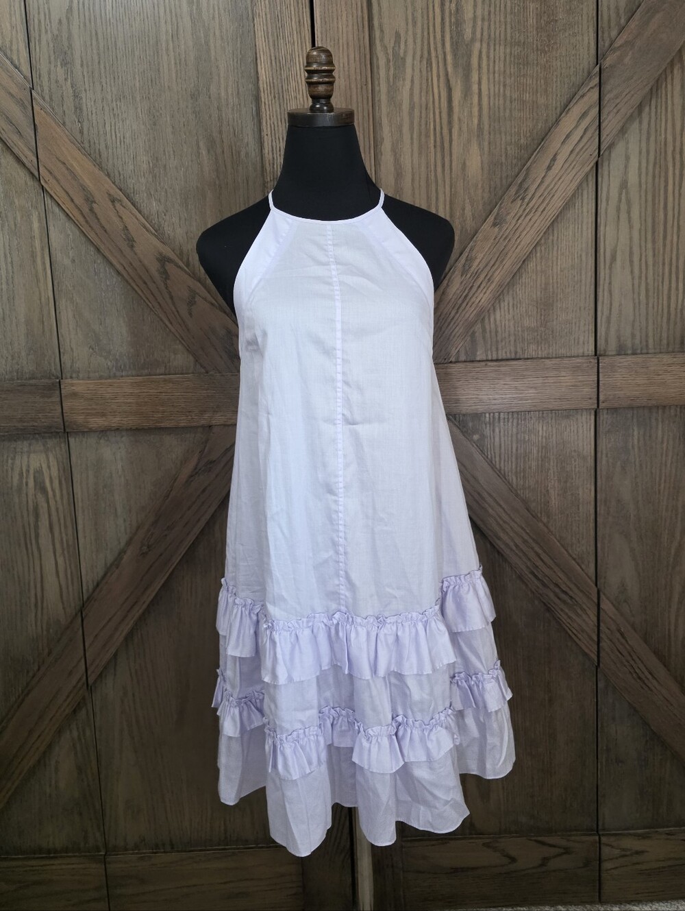 Rebecca Taylor Lilac Halter Tiered Ruffle Dress